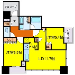 ザ・ファインタワー大阪肥後橋の物件間取画像